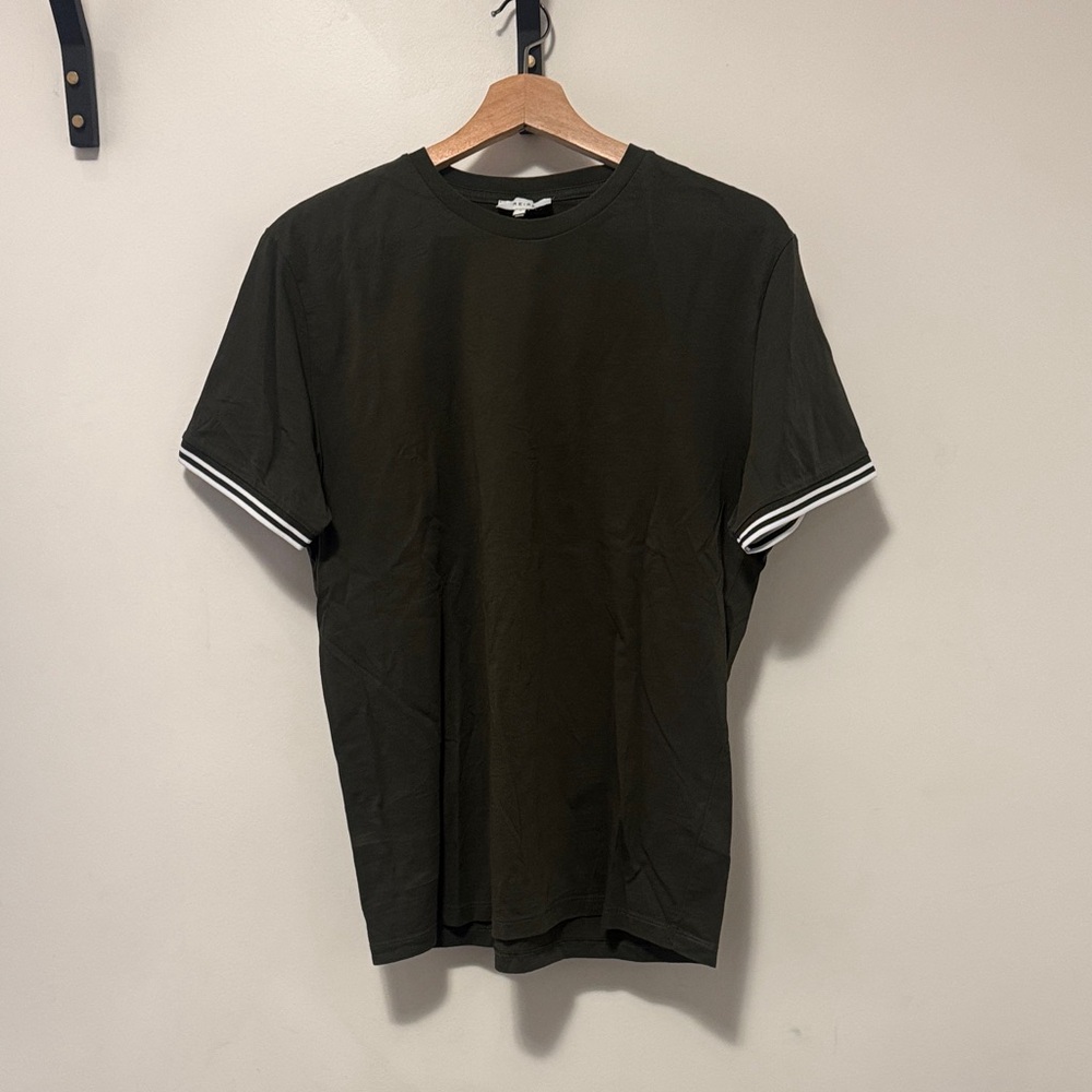 Reiss Dark Tee with White Sleeve Accents